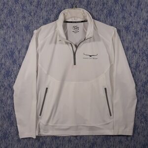Native Outfitters Performance Shirt Mens L White Anti-Snag Long Sleeve 1/4 Zip